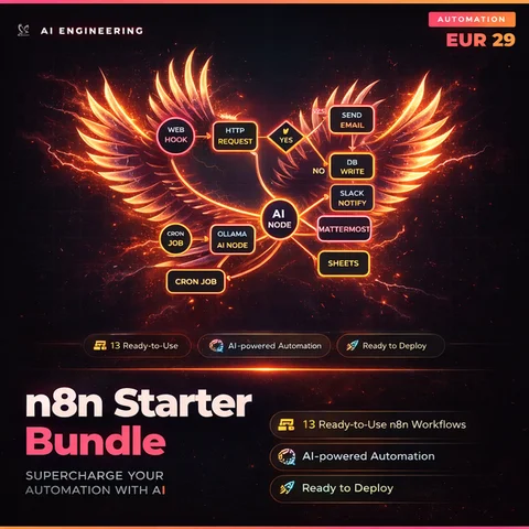 Vorschau: n8n Workflow im Dark Mode mit KI-Integrations-Nodes